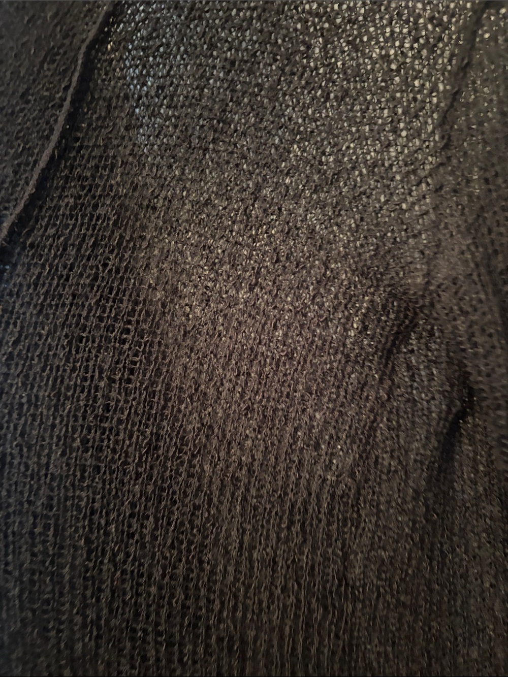 Lightweight Sheer lightweight Black Open-Front Women's Cardigan - Picture 6 of 6